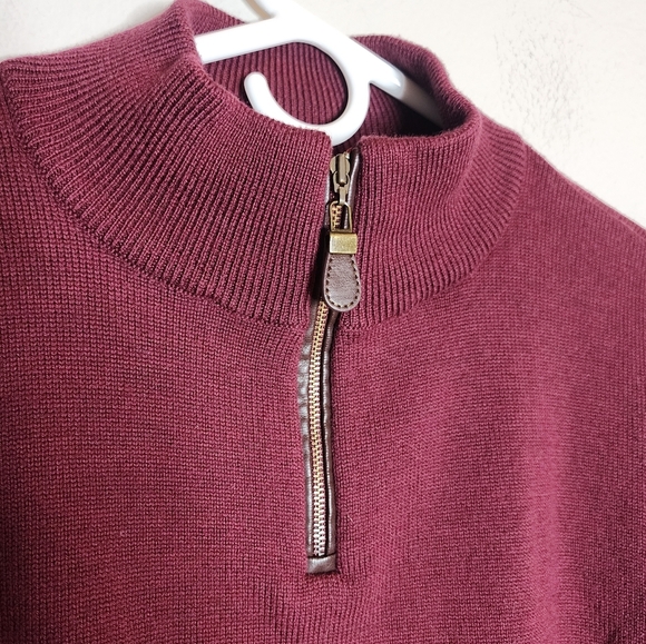 Viyella 100% Merino Wool Maroon 1/2 Zip Sweater Mens Size XXL - Picture 16 of 16
